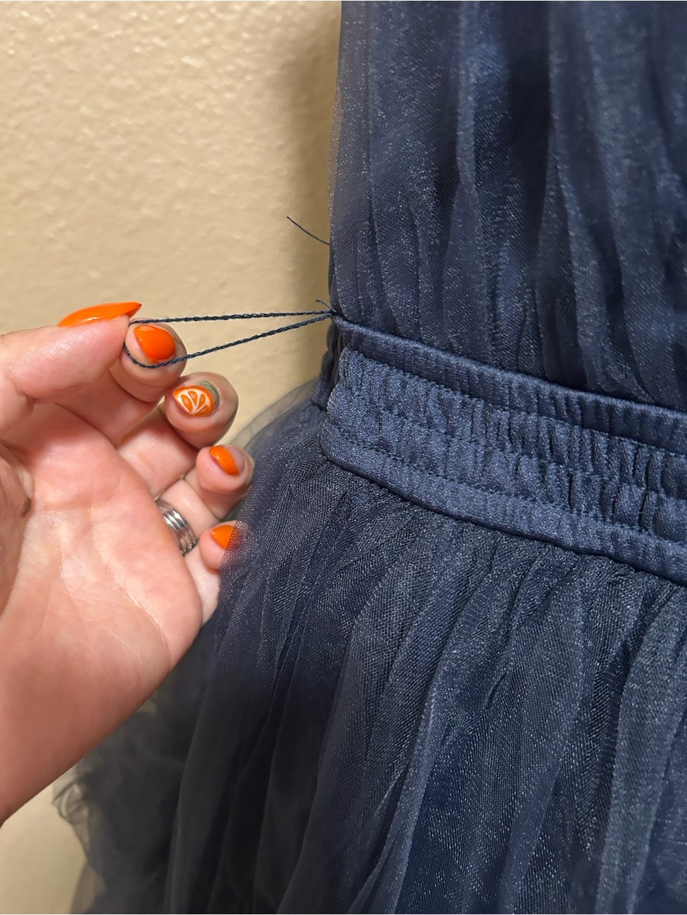 Lulus Flawless Arrival Navy Blue Tulle Tie-Strap Tiered Maxi Dress - Picture 4 of 9
